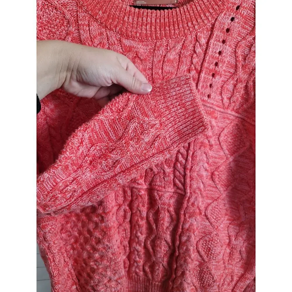 ANTHROPOLOGIE PILCRO JASMINE MIXED CABLE KNIT TUNIC SWEATER, SZ SMALL